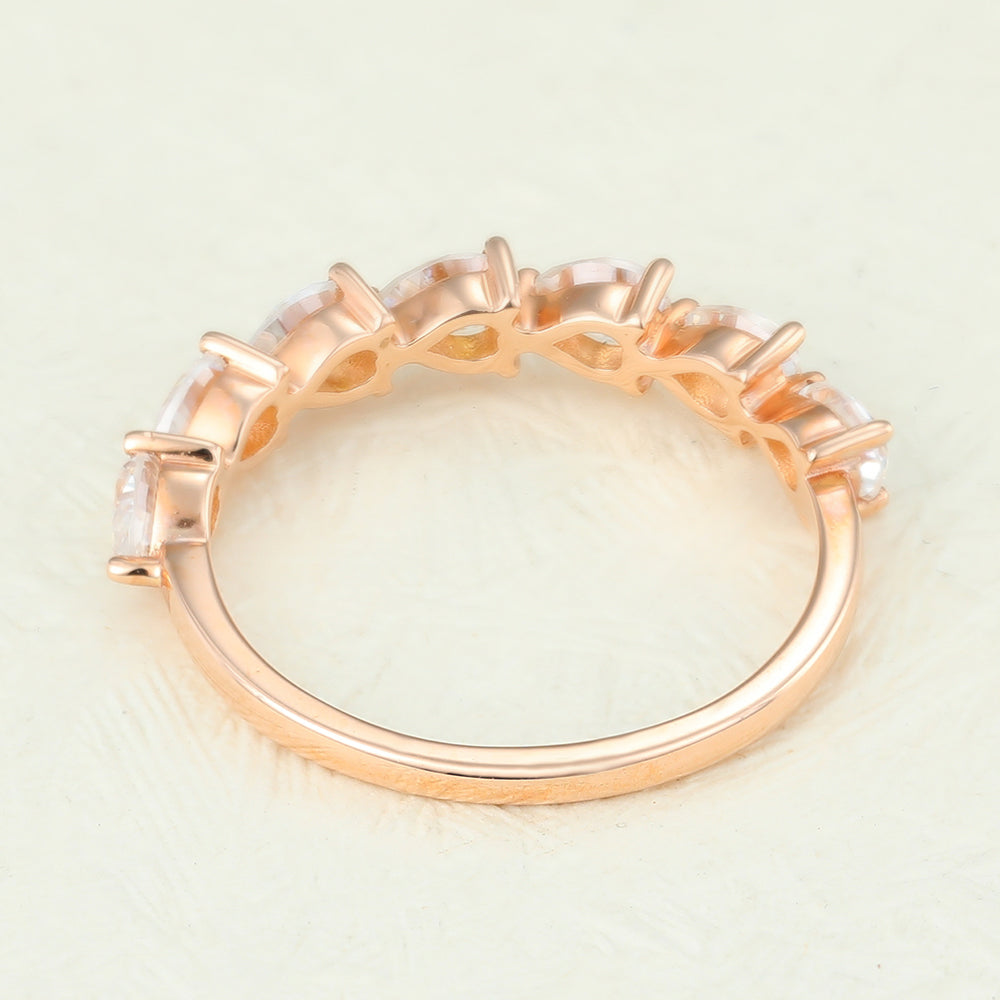 1.4 TCW Pear Half Eternity Moissanite Wedding Band