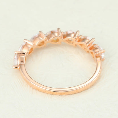 1.4 TCW Pear Half Eternity Moissanite Wedding Band