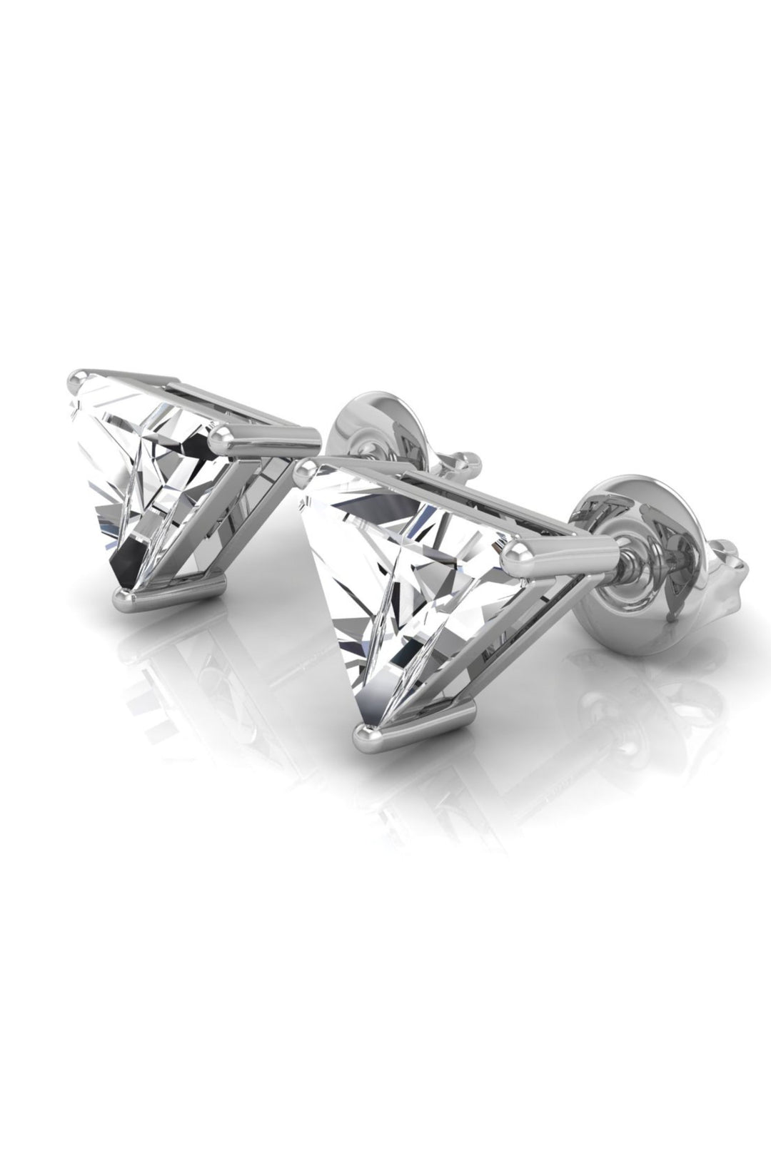 1.03 CT Trillion Cut Stud Moissanite Earrings