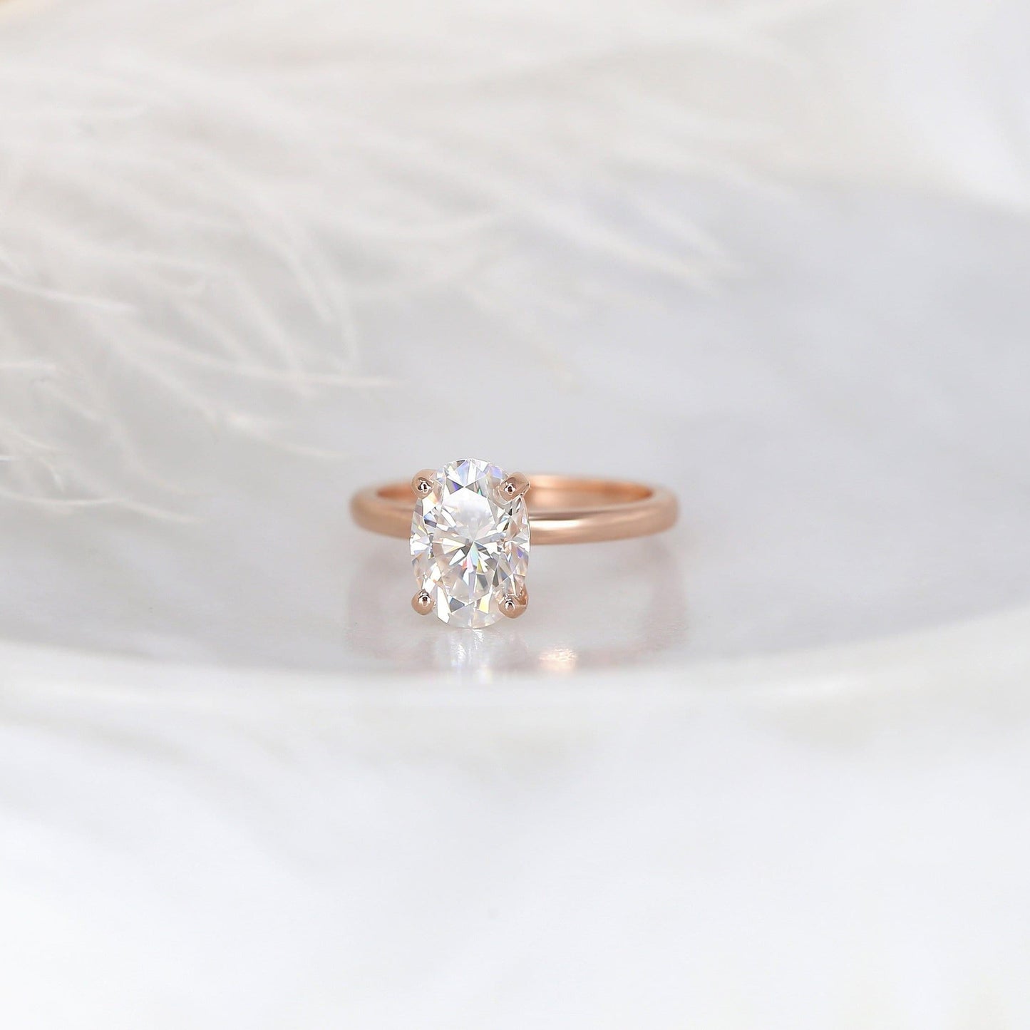 2.5 CT Oval Solitaire Moissanite Engagement Ring