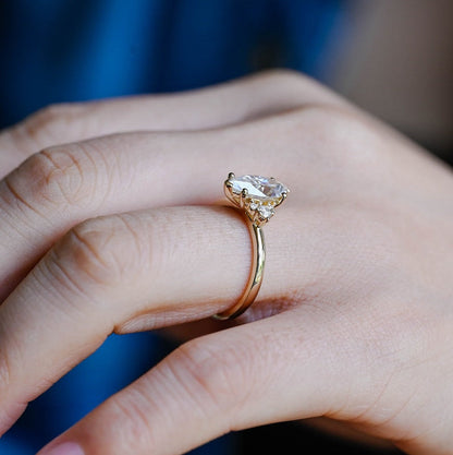 2.0 CT Marquise Three Stone Moissanite Engagement Ring