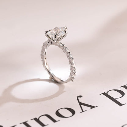 2.0 CT Pear Pave Moissanite Engagement Ring