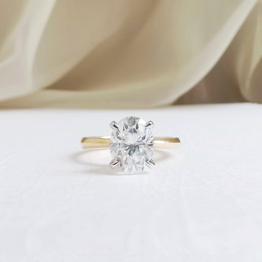 2 CT Oval Solitaire Moissanite Engagement Ring
