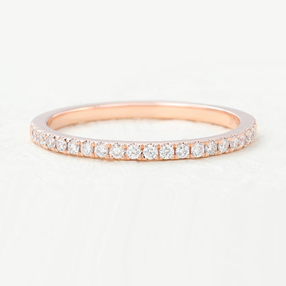 0.14 TCW Round Half Eternity Moissanite Wedding Band