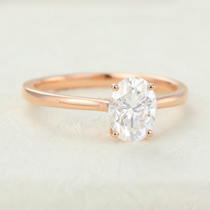 1.33 CT Oval Shaped Moissanite Engagement Ring In Solitaire Design