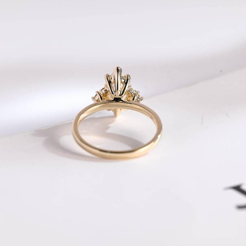 2.0 CT Marquise Three Stone Moissanite Engagement Ring