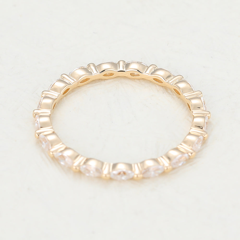 1.44 TCW Marquise Shaped Moissanite Eternity Wedding Band