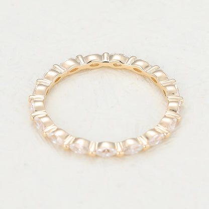 1.44 TCW Marquise Full Eternity Moissanite Wedding Band