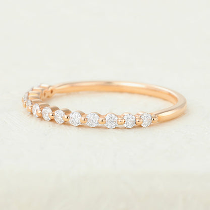 0.31 TCW Round Half Eternity Moissanite Wedding Band