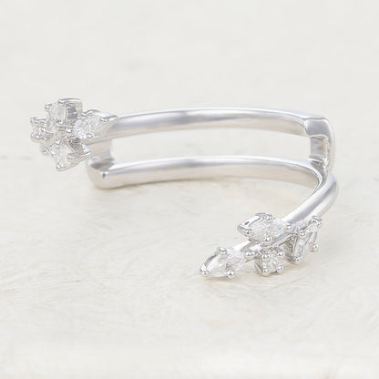 0.26 TCW Marquise & Round Twig Style Moissanite Wedding Band