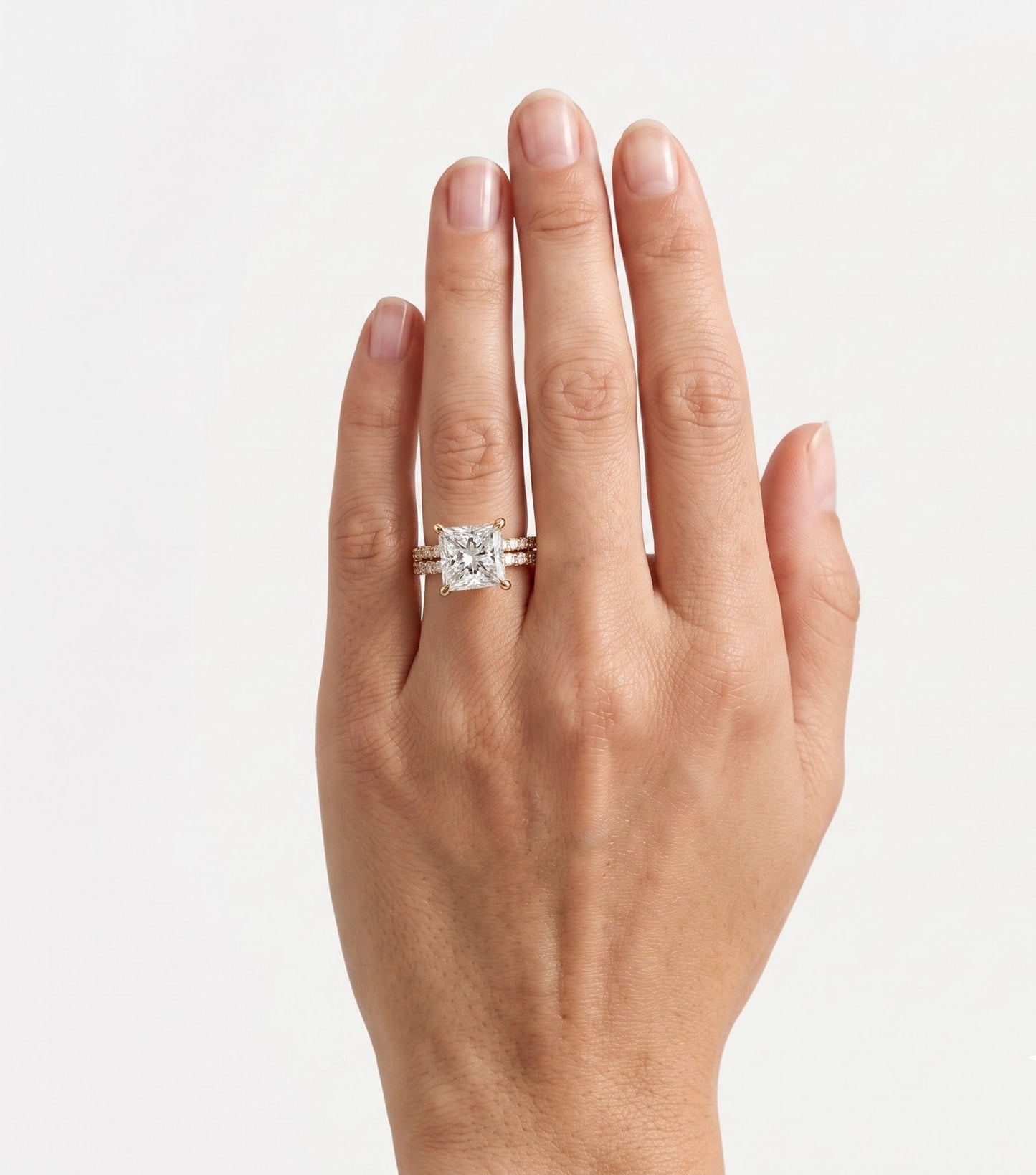1.2 CT Princess Pave Moissanite Bridal Set