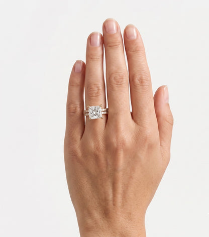 1.2 CT Princess Pave Moissanite Bridal Set