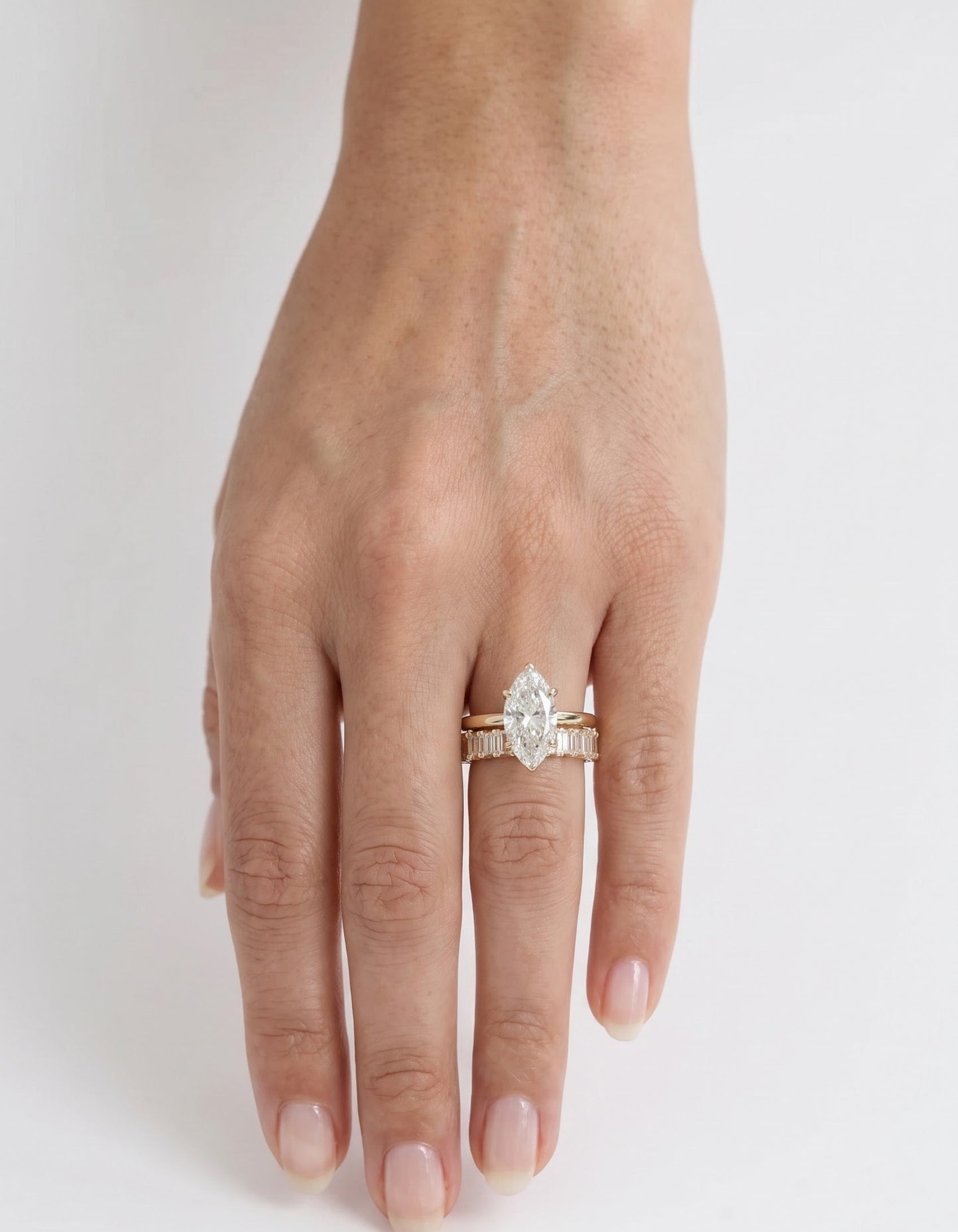 2.5 CT Marquise Solitaire Moissanite Bridal Set