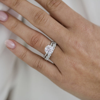 2.5 CT Round Hidden Halo & Pave Moissanite Engagement Ring