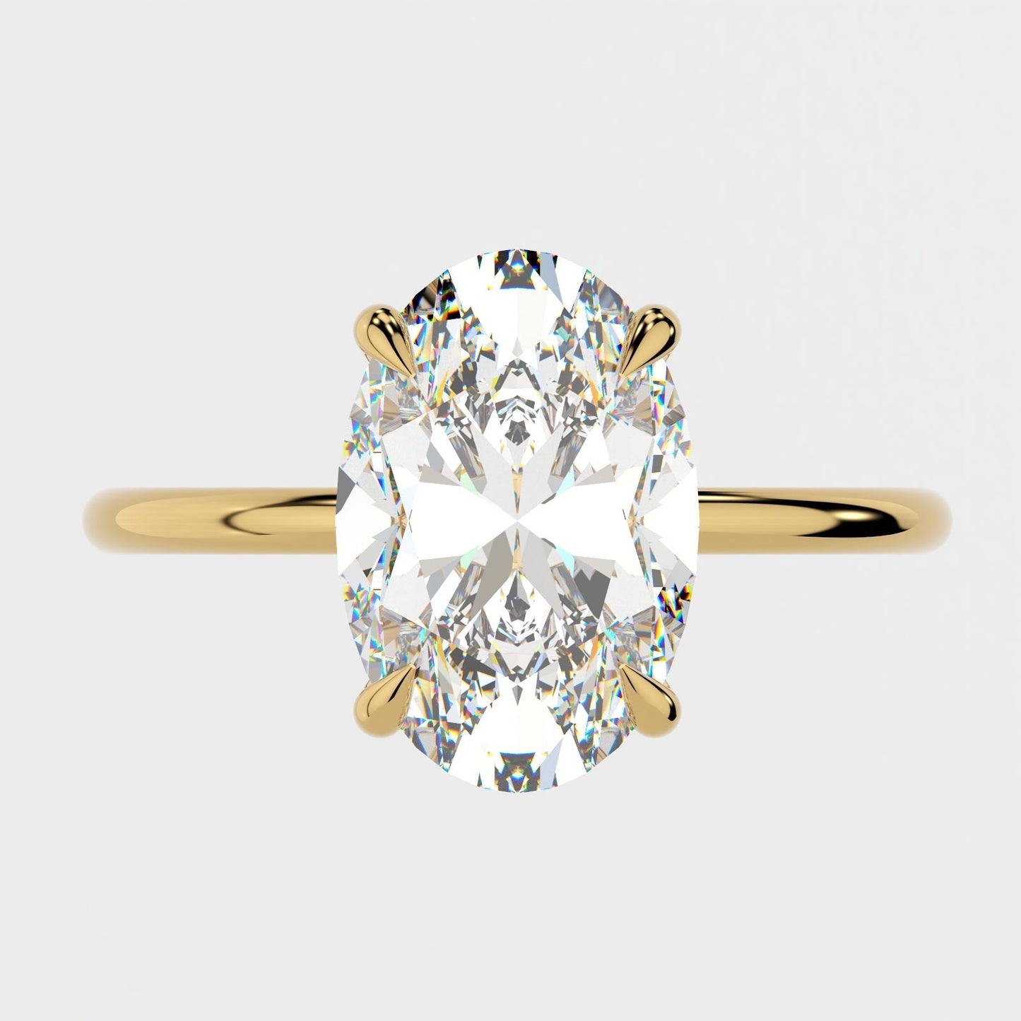 4 CT Oval Solitaire Moissanite Engagement Ring