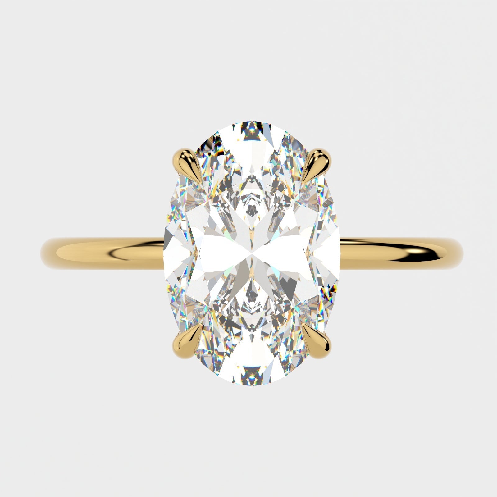 4 CT Oval Solitaire Moissanite Engagement Ring