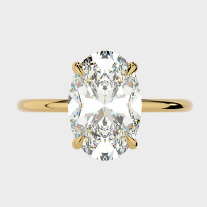 4 CT Oval Solitaire Moissanite Engagement Ring