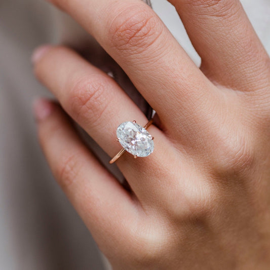 4 CT Oval Solitaire Moissanite Engagement Ring