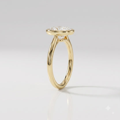2 CT Elongated Cushion Solitaire Moissanite Engagement Ring