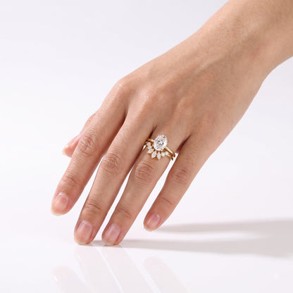 3 CT Oval Solitaire Moissanite Bridal Set