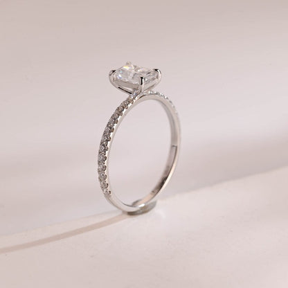 2.0 CT Radiant Pave Moissanite Engagement Ring