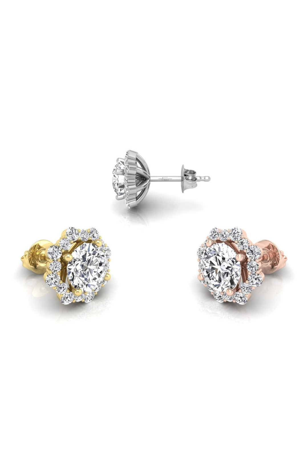 1 TCW Round Cut Cluster Stud Moissanite Earrings