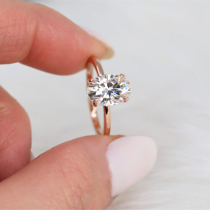 2.5 CT Oval Solitaire Moissanite Engagement Ring