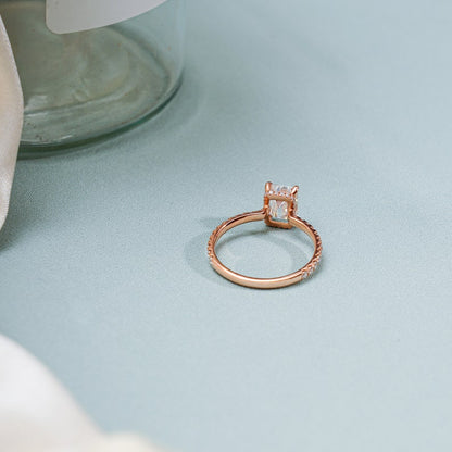 2.0 CT Emerald Hidden Halo Moissanite Engagement Ring