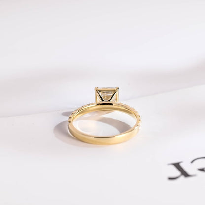 Stunning 1.0 - 2.0 CT Asscher Moissanite Engagement Ring With Pave Design 3