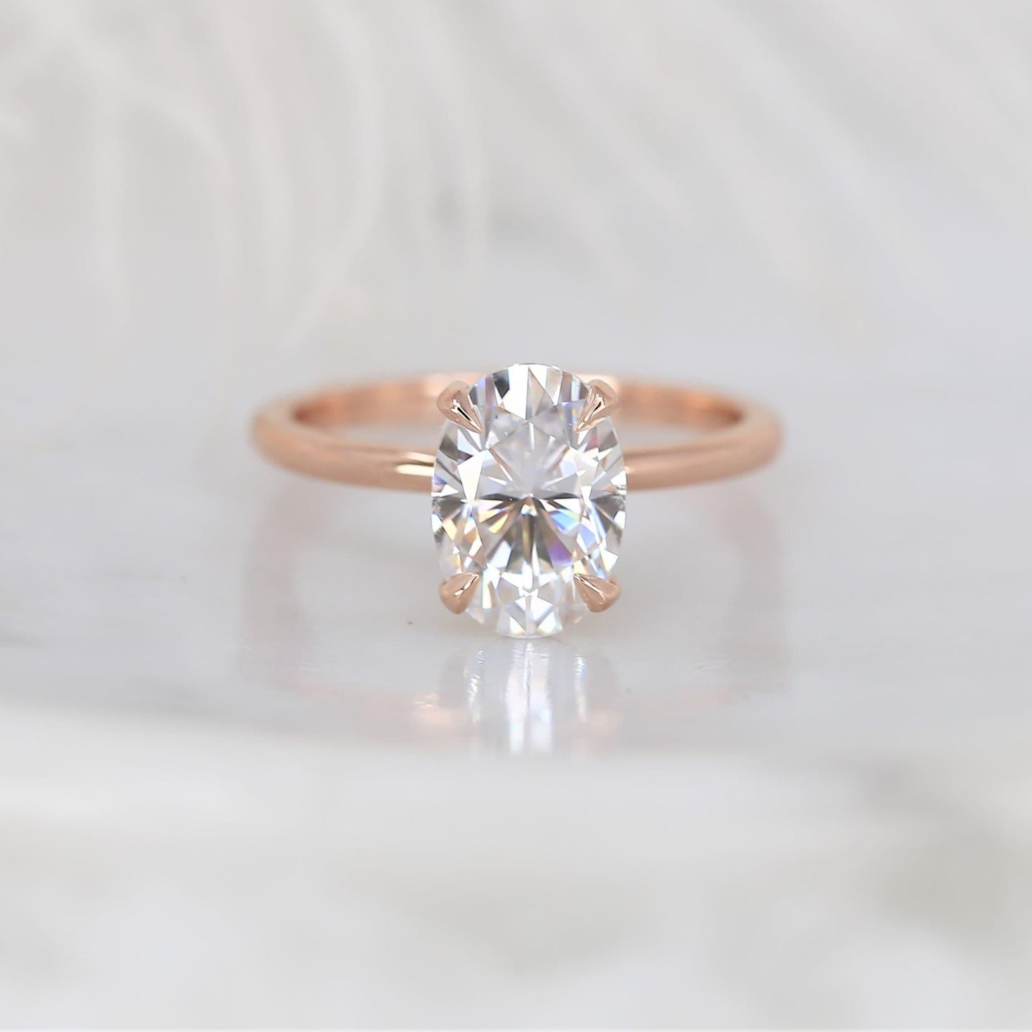 2.5 CT Oval Solitaire Moissanite Engagement Ring