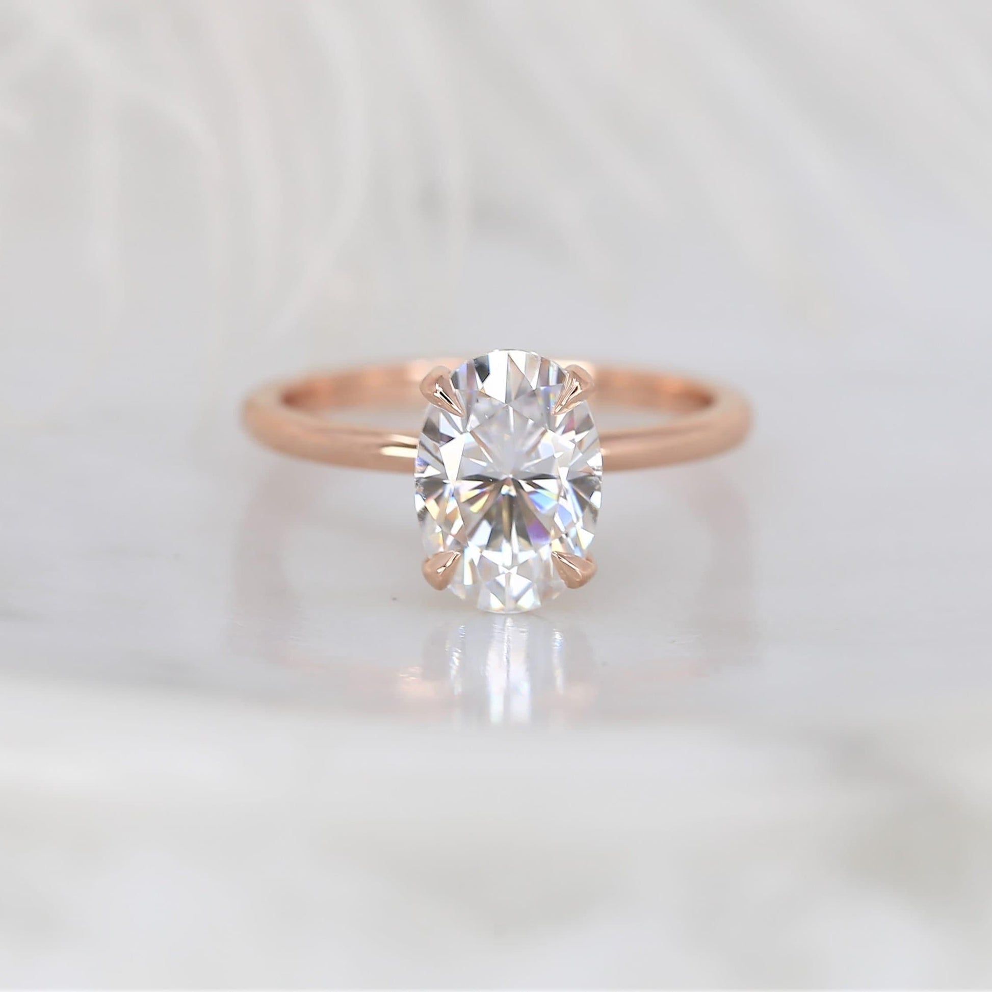 2.5 CT Oval Solitaire Moissanite Engagement Ring