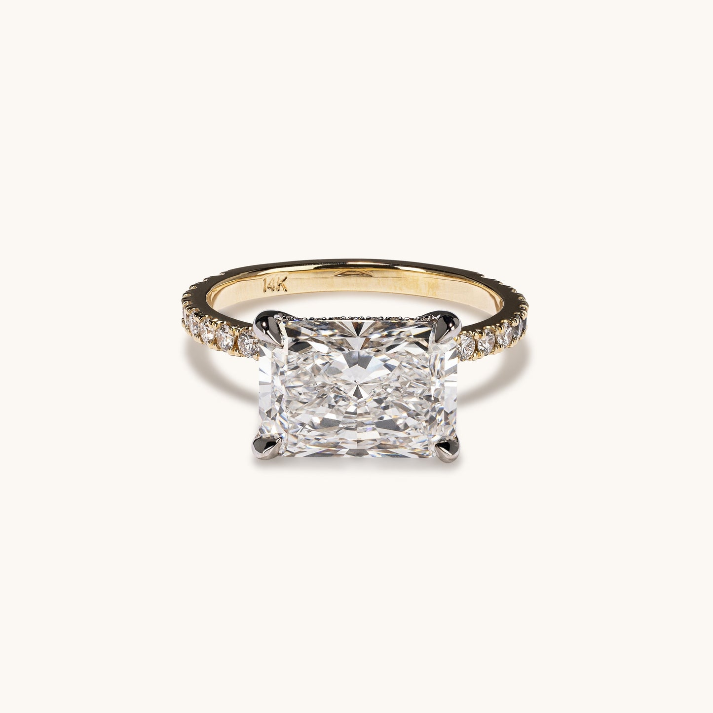 4.06 CT Radiant Pave Moissanite Engagement Ring