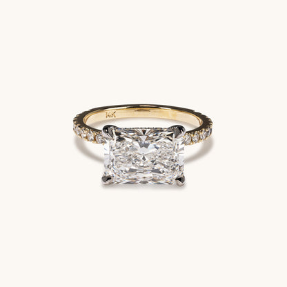 4.06 CT Radiant Pave Moissanite Engagement Ring