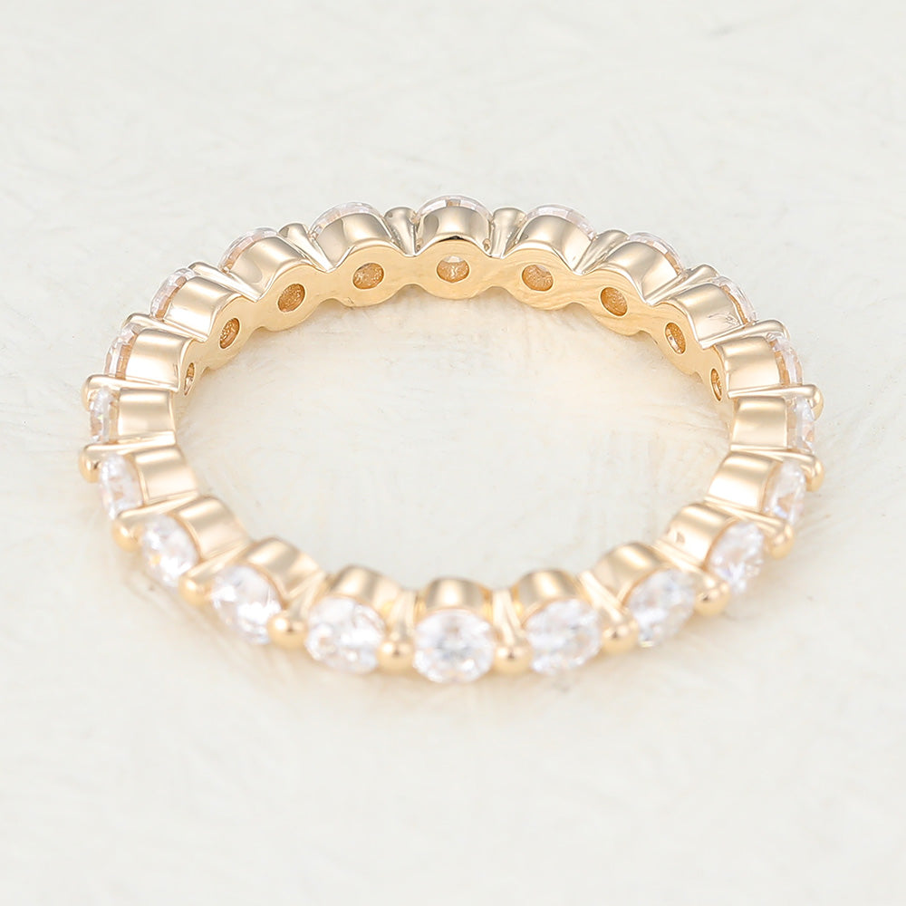 1.22 TCW Round Full Eternity Moissanite Wedding Band