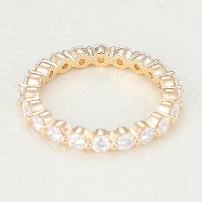 1.22 TCW Round Full Eternity Moissanite Wedding Band