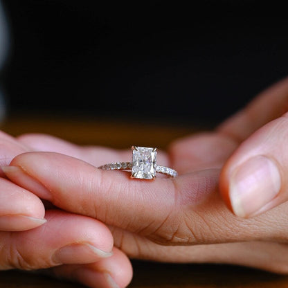 2.0 CT Emerald Pave Moissanite Engagement Ring