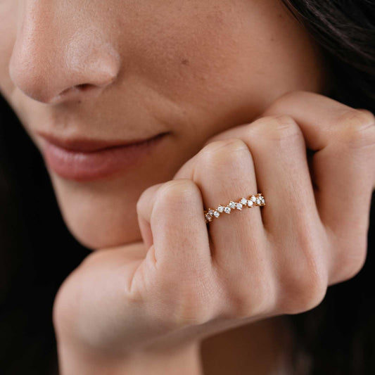 0.5 TCW Round Half Eternity Moissanite Wedding Band