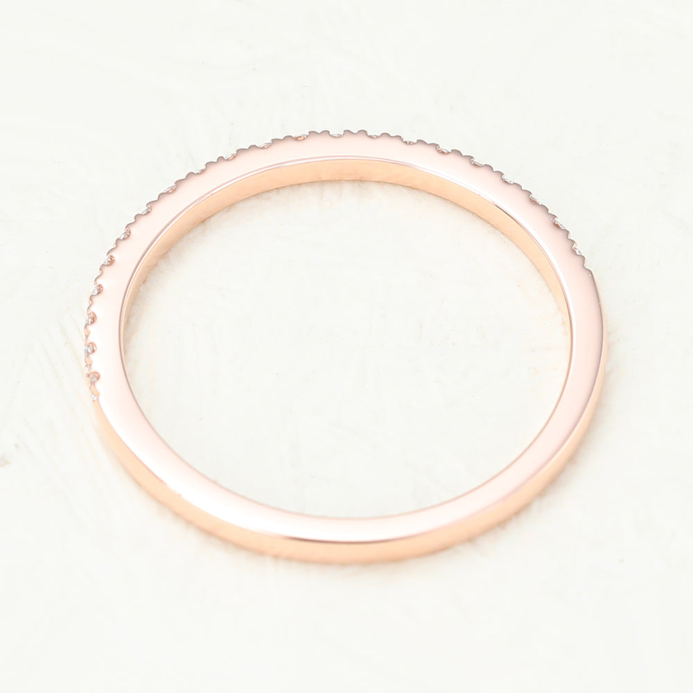 0.14 TCW Round Half Eternity Moissanite Wedding Band