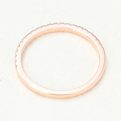 0.14 TCW Round Half Eternity Moissanite Wedding Band
