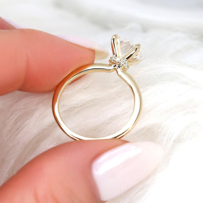 2 CT Round Hidden Halo Moissanite Engagement Ring
