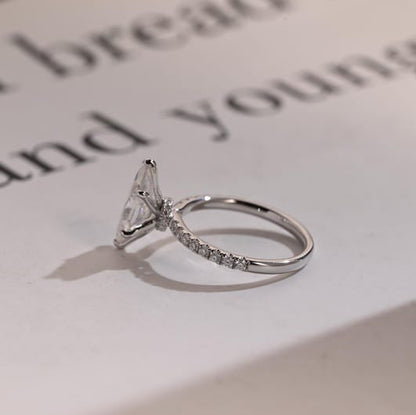 2.0 CT Marquise Pave Moissanite Engagement Ring