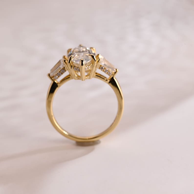 2.0 CT Marquise Three Stone Moissanite Engagement Ring
