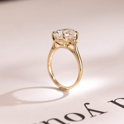 2.0 CT Oval Cluster Moissanite Engagement Ring