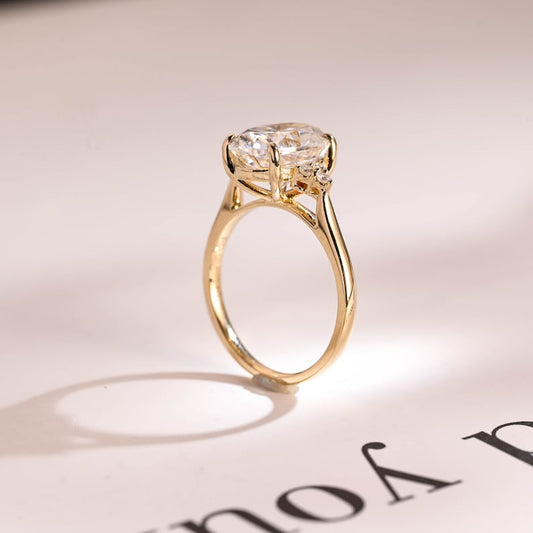 2.0 CT Oval Cluster Moissanite Engagement Ring