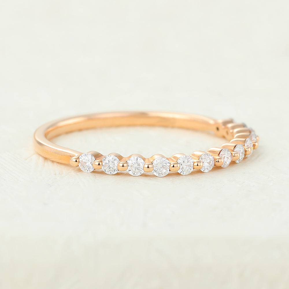 0.31 TCW Round Half Eternity Moissanite Wedding Band
