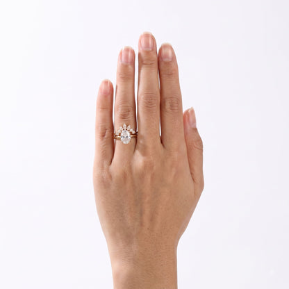 3 CT Oval Solitaire Moissanite Bridal Set