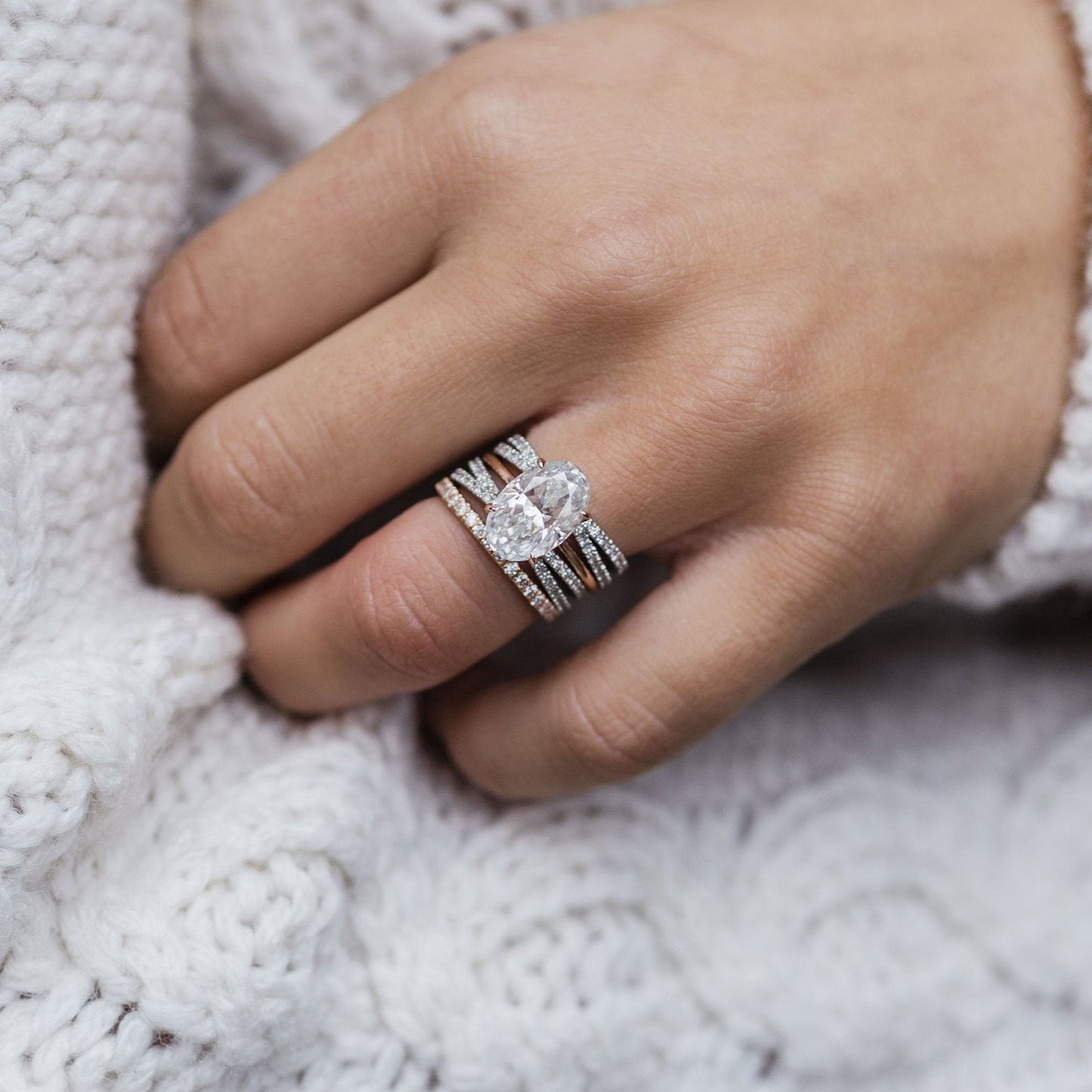 4 CT Oval Solitaire Moissanite Engagement Ring