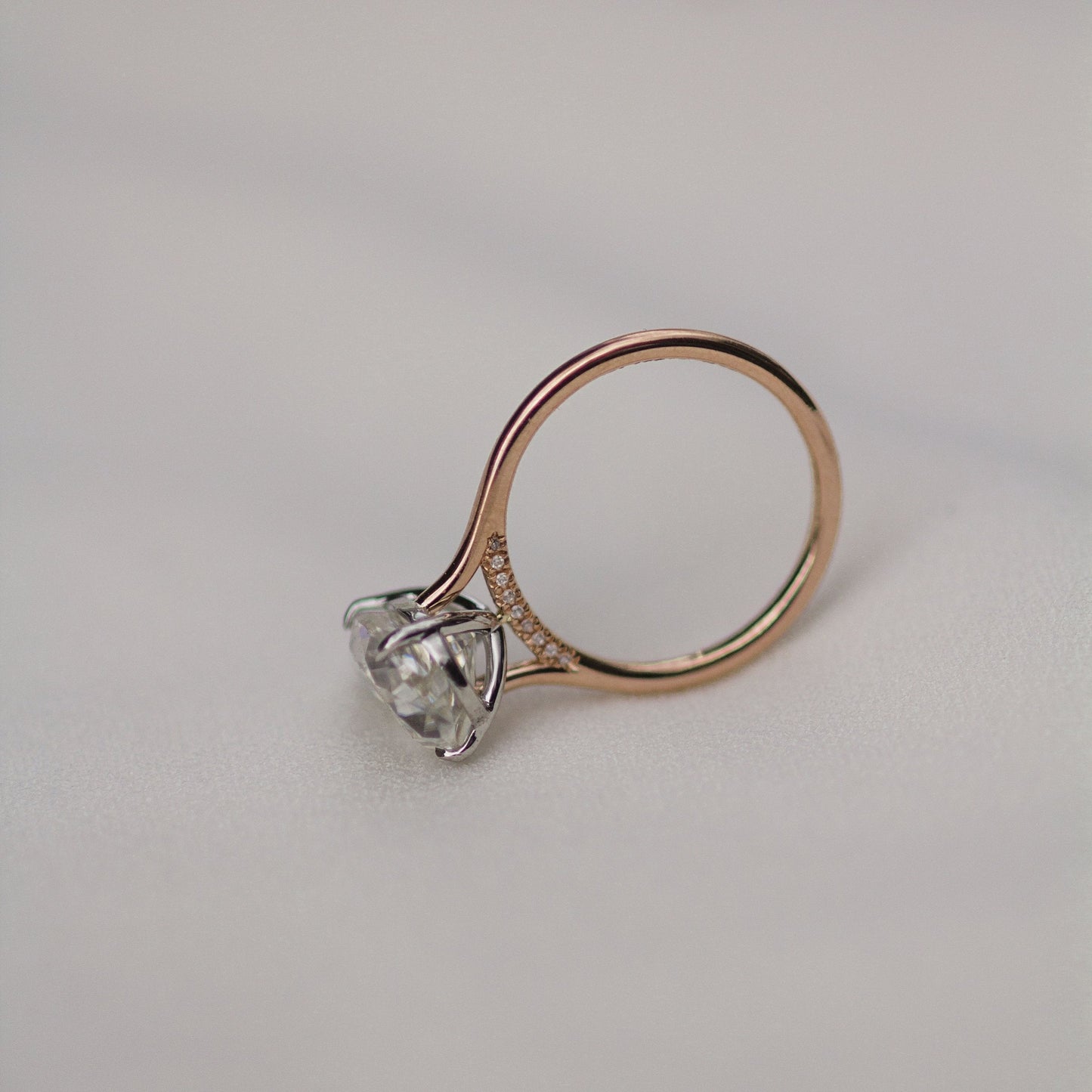 4.5 CT Pear Pave Moissanite Engagement Ring