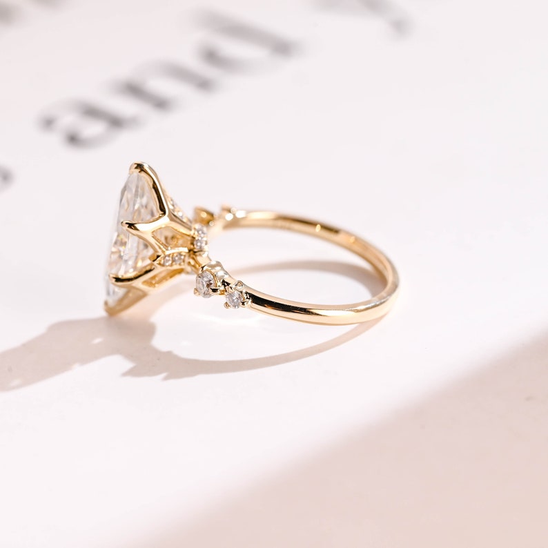 2.0 CT Marquise Pave Moissanite Engagement Ring