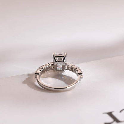2.0 CT Emerald Pave Moissanite Engagement Ring